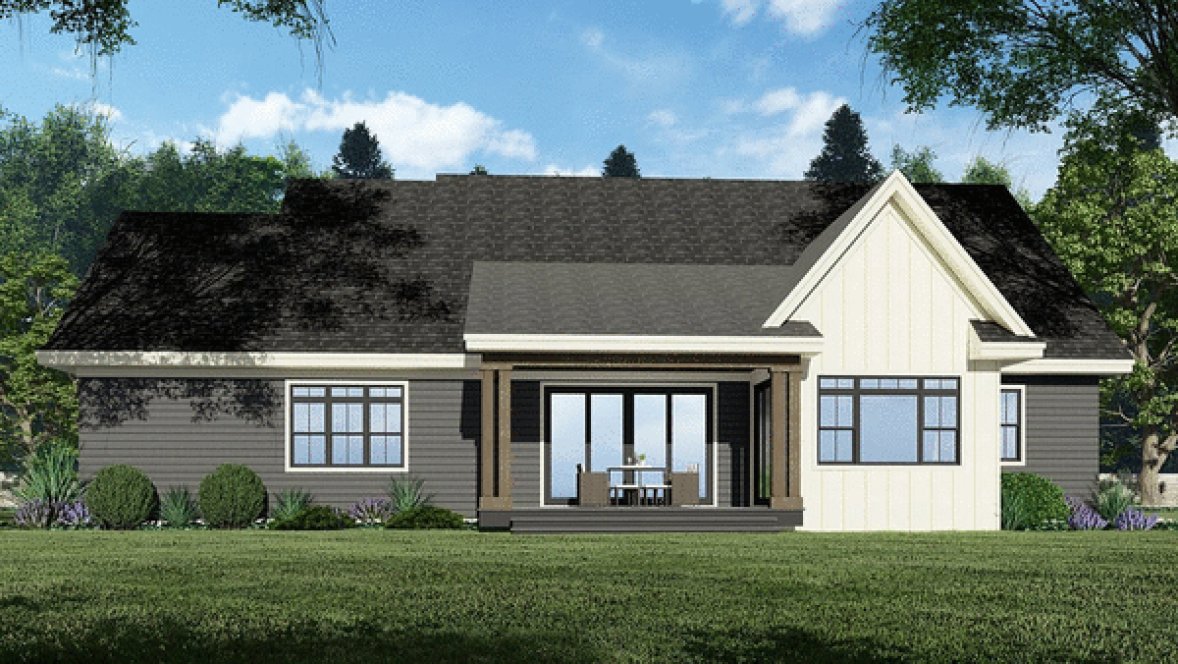 Rear Elevation for House Plan #280212