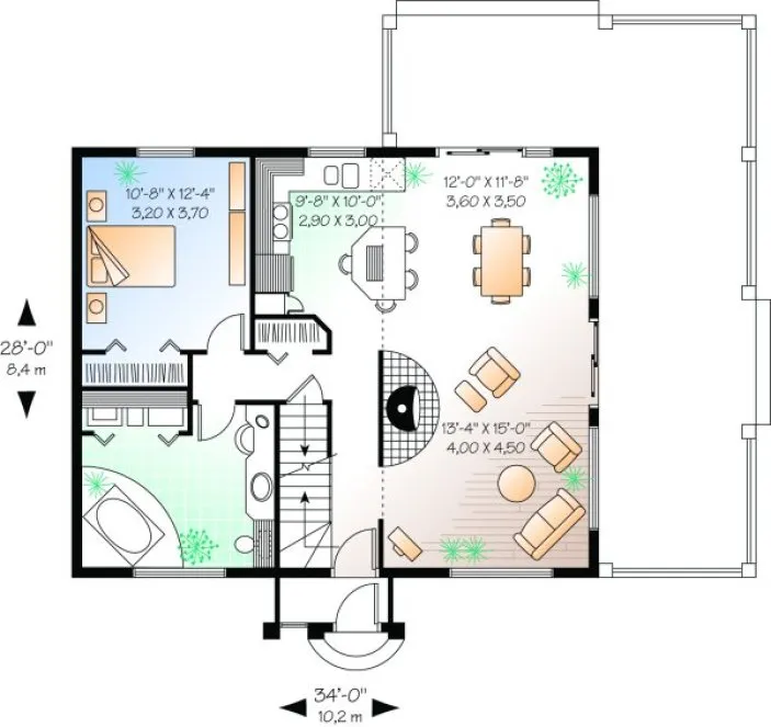 Main Floor Plan for House Plan #148392