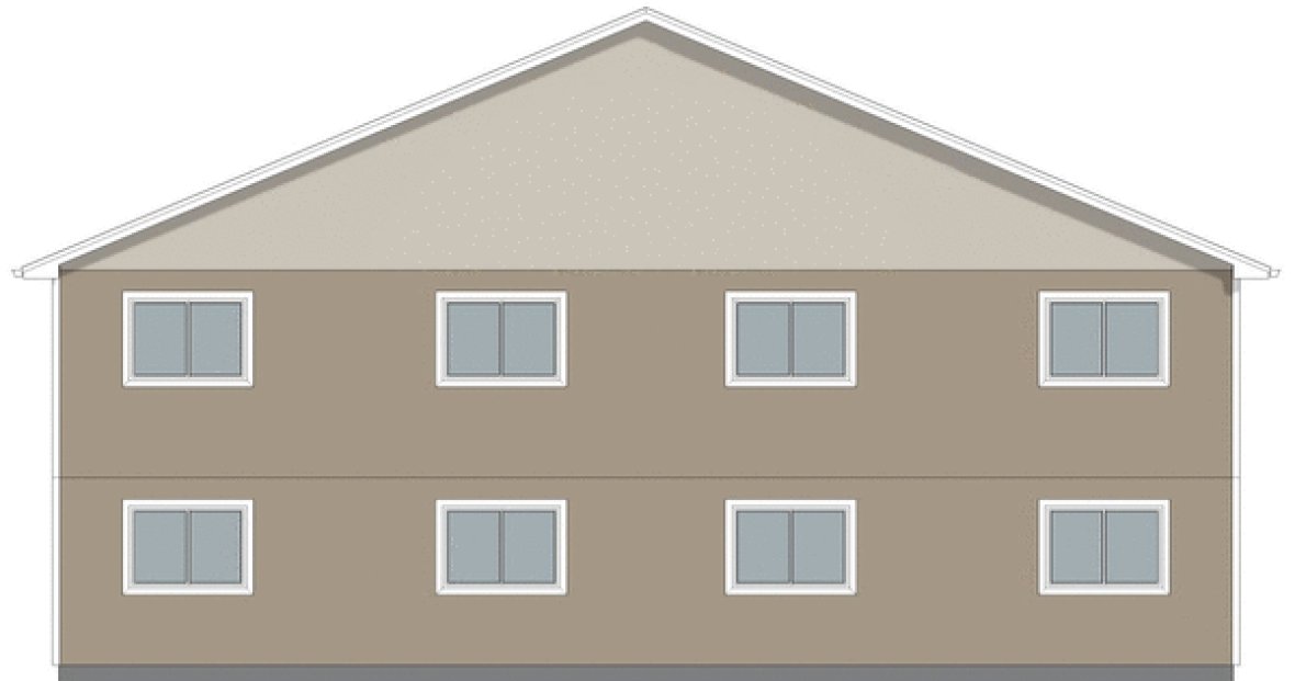 Rear Elevation for House Plan #201173