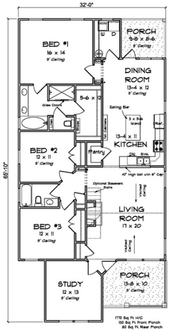 Main Floor Plan for House Plan #242771