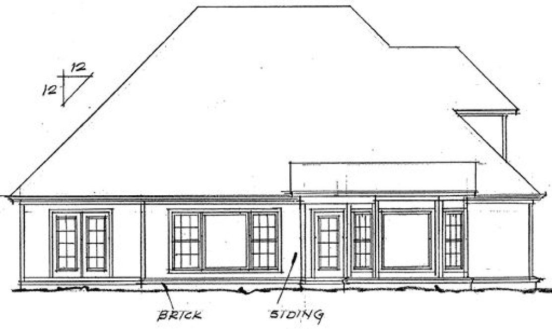 Rear Elevation for House Plan #240242