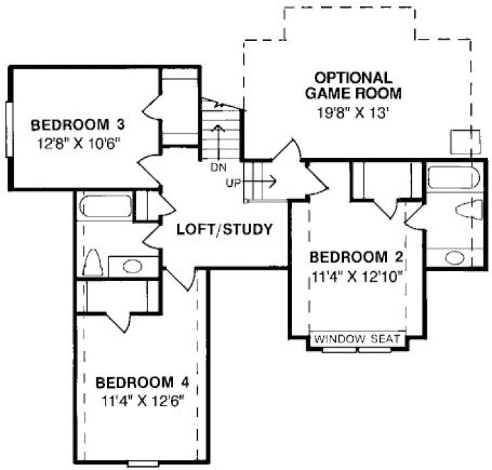 Second Floor Plan for House Plan #240242