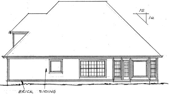 Rear Elevation for House Plan #242462