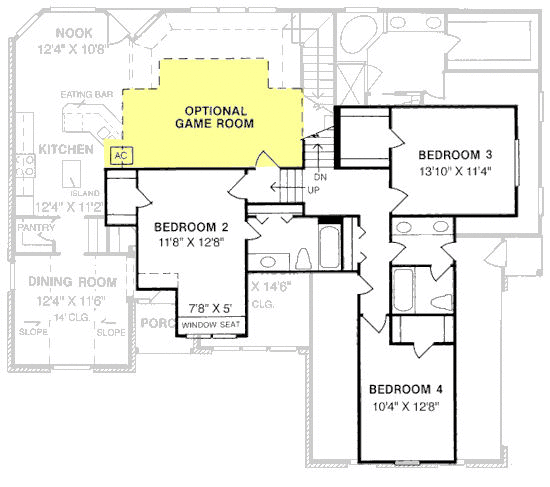 Second Floor Plan for House Plan #242462