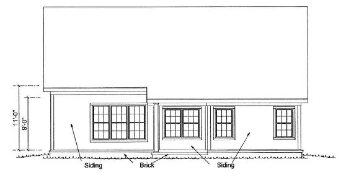 Rear Elevation for House Plan #243581