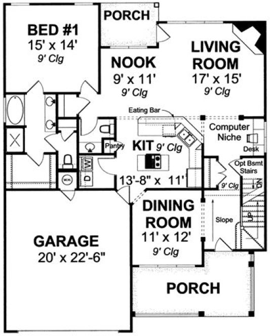 Main Floor Plan for House Plan #243581