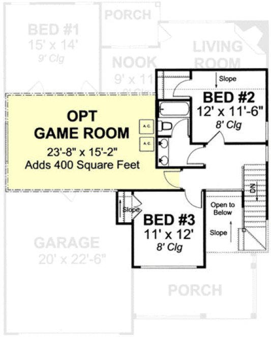 Second Floor Plan for House Plan #243581