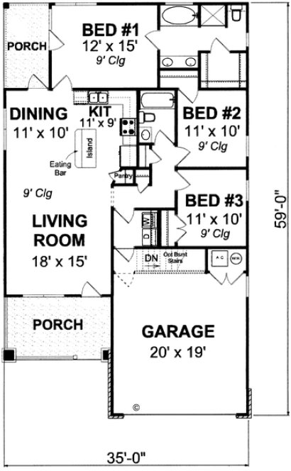 Main Floor Plan for House Plan #243521
