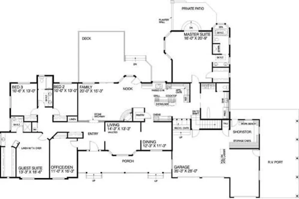 Main Floor Plan for House Plan #166133