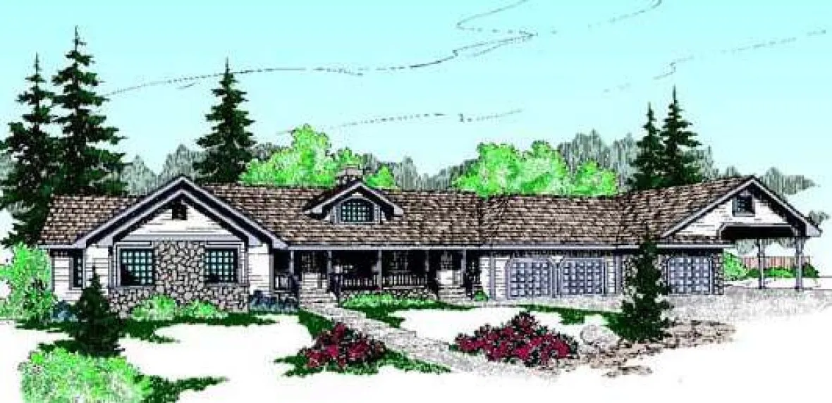 Full Rendering for House Plan #166133