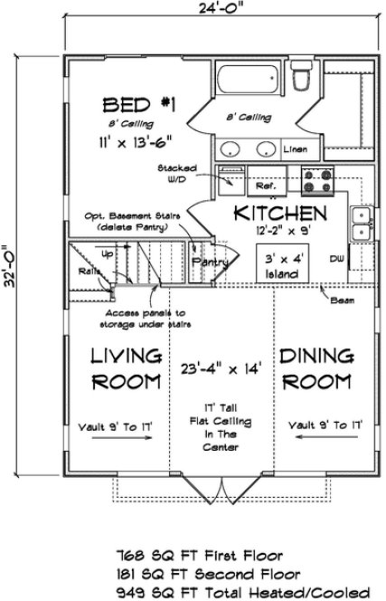 Main Floor Plan for House Plan #249490