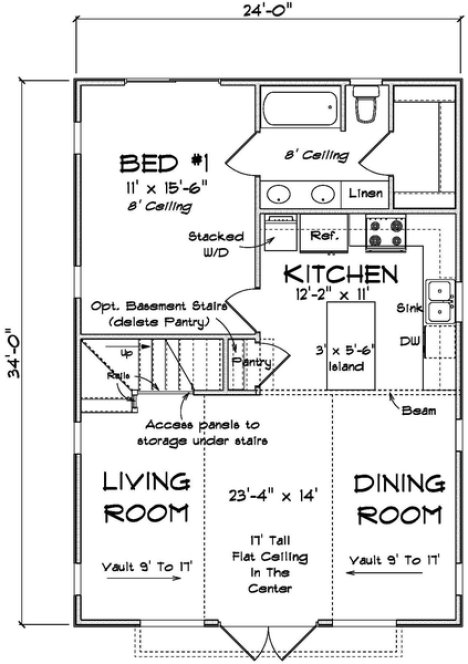 Main Floor Plan for House Plan #240501
