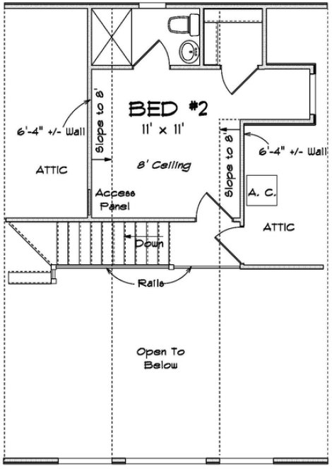 Second Floor Plan for House Plan #240501