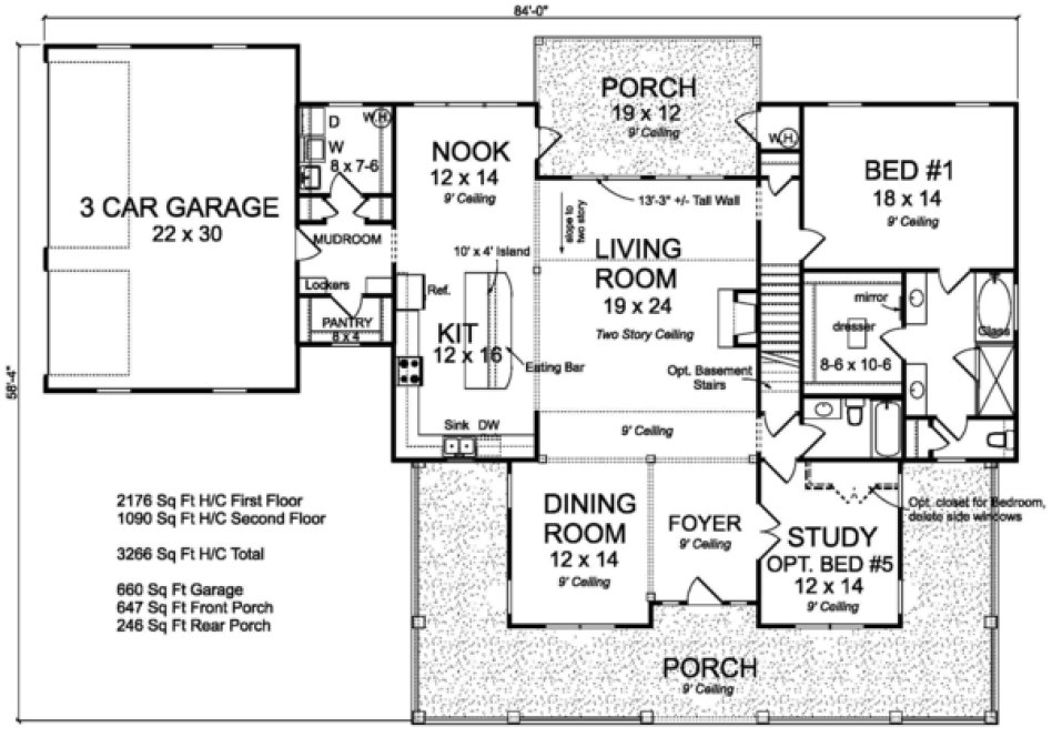 Main Floor Plan for House Plan #246623
