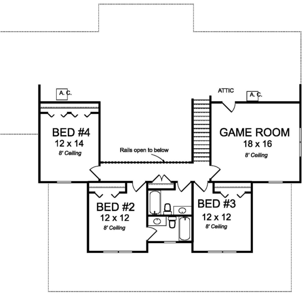Second Floor Plan for House Plan #246623