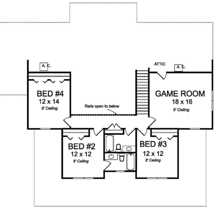 Second Floor Plan for House Plan #246623