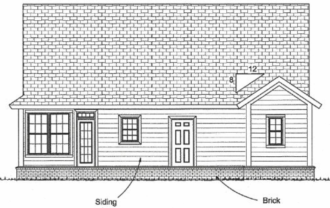 Rear Elevation for House Plan #240551