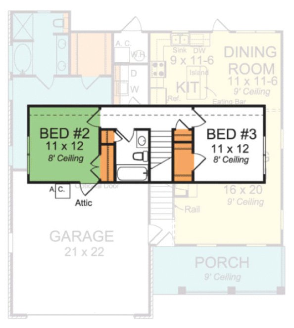 Second Floor Plan for House Plan #240551