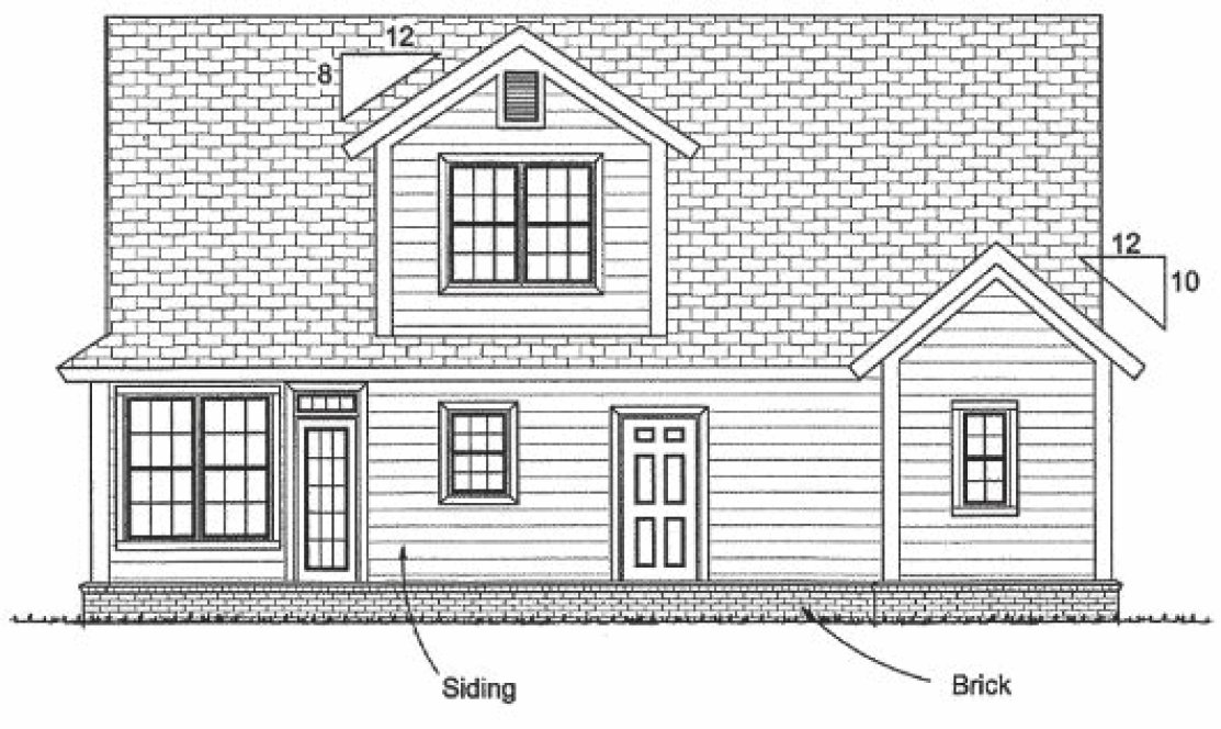 Rear Elevation for House Plan #242961