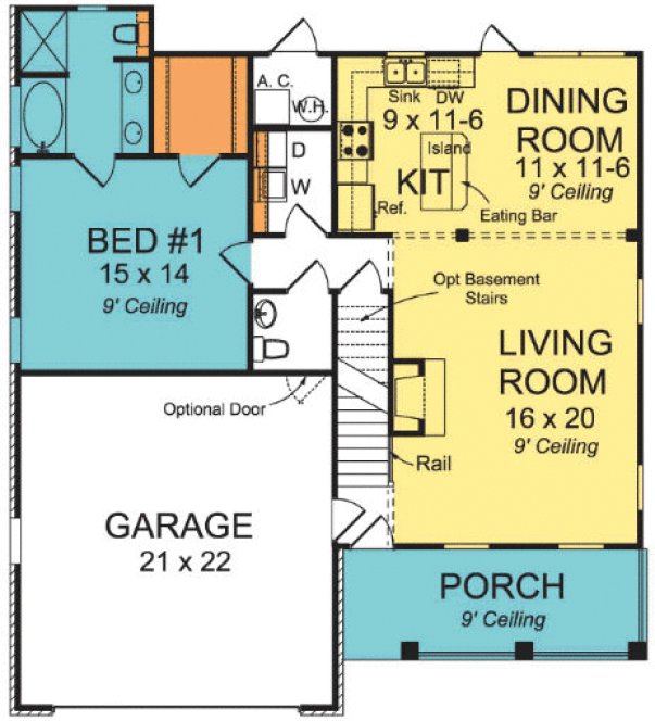 Main Floor Plan for House Plan #242961
