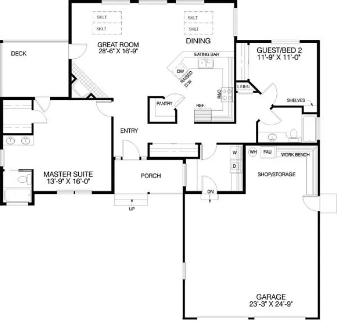 Main Floor Plan for House Plan #167133