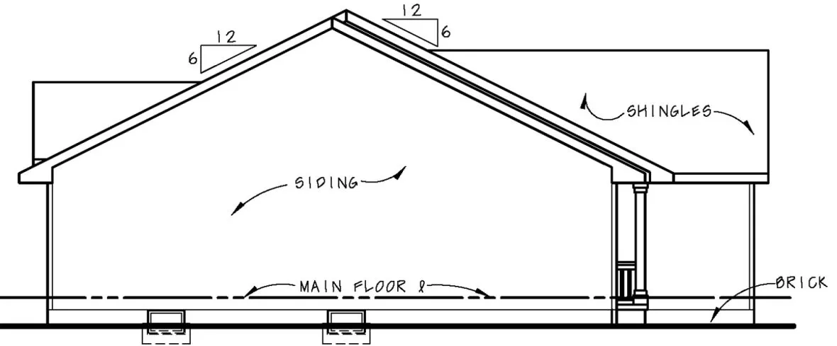 Left Elevation for House Plan #155051