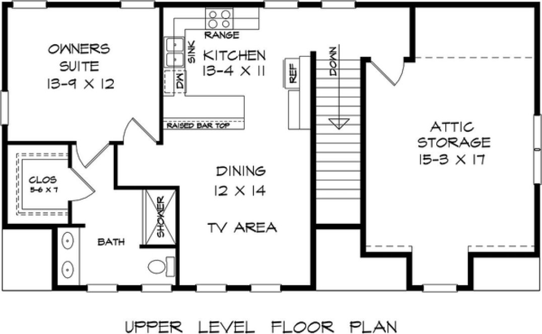 Second Floor Plan for House Plan #719980