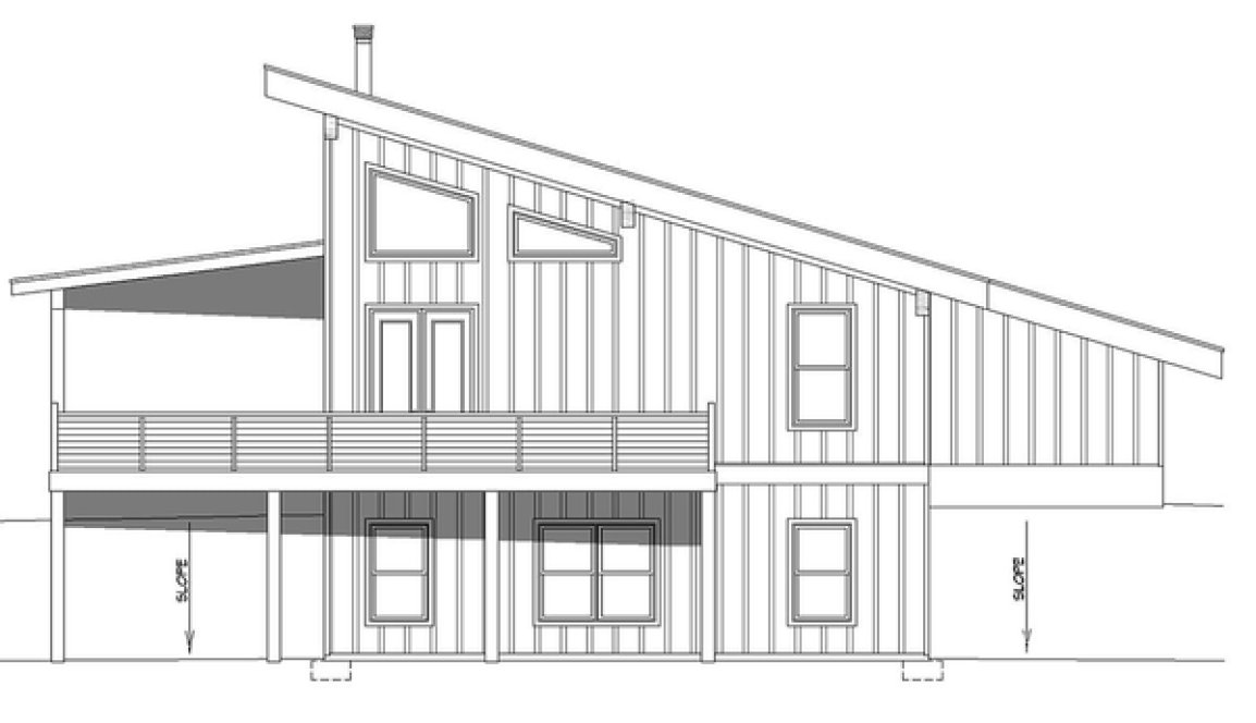Rear Elevation for House Plan #697851