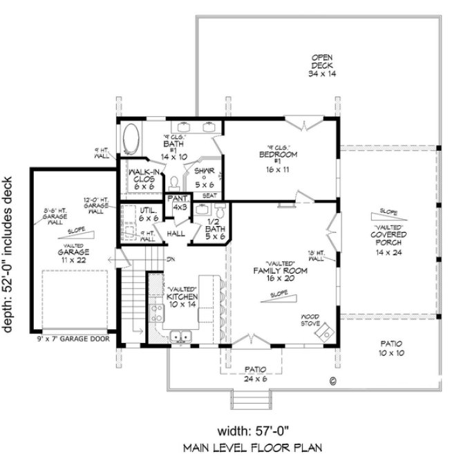 Main Floor Plan for House Plan #697851
