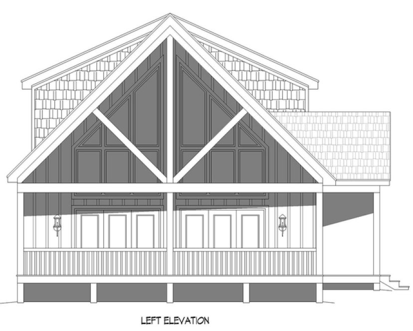 Left Elevation for House Plan #690562