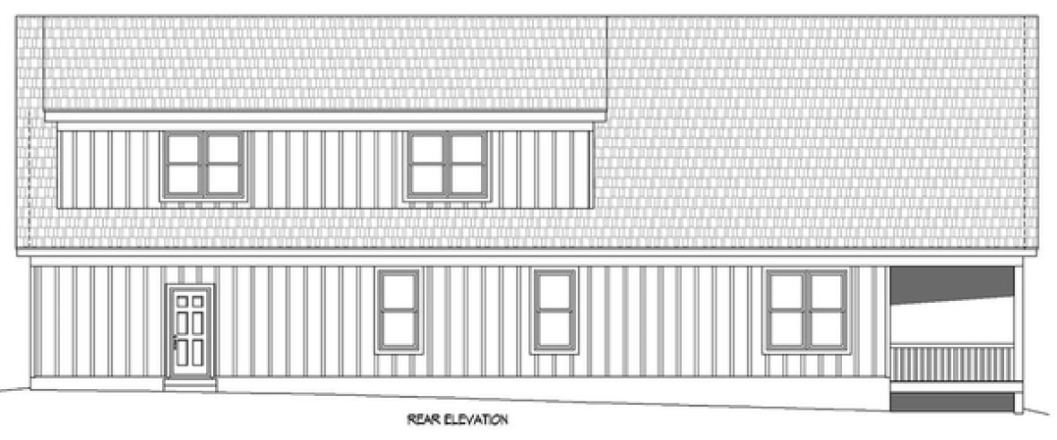 Rear Elevation for House Plan #690562