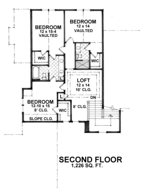 Second Floor Plan for House Plan #285614