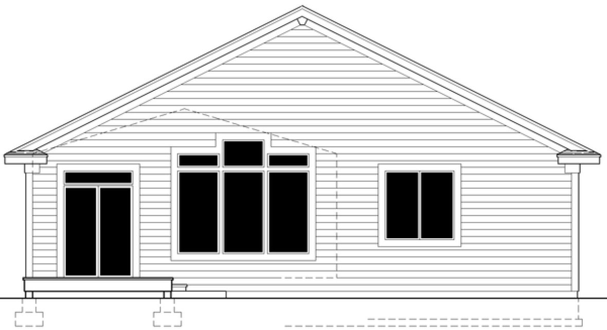Rear Elevation for House Plan #801321