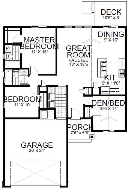 Main Floor Plan for House Plan #801321