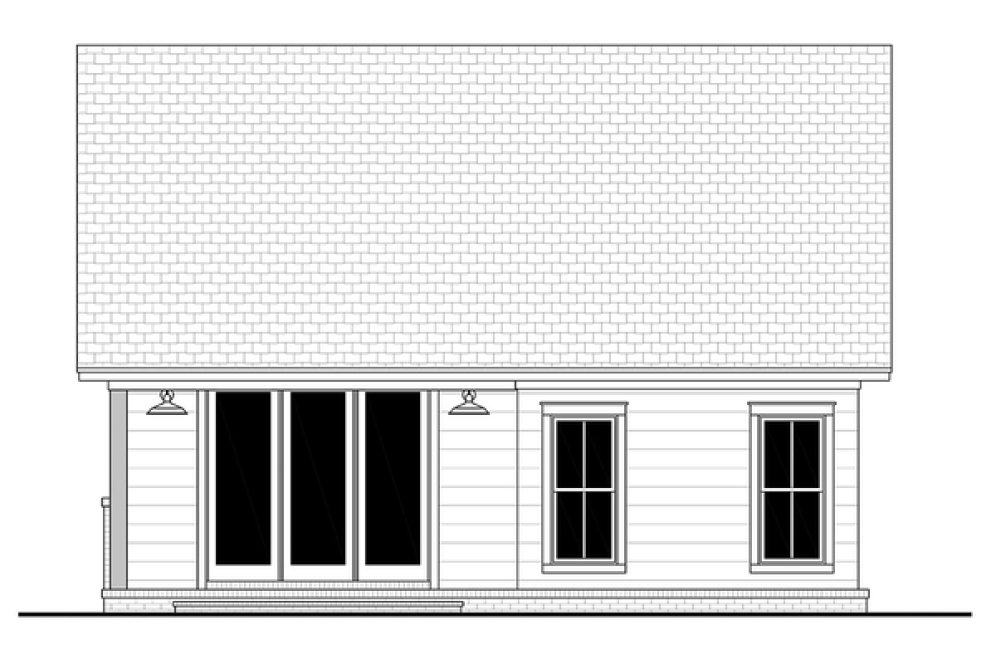 Rear Elevation for House Plan #300001