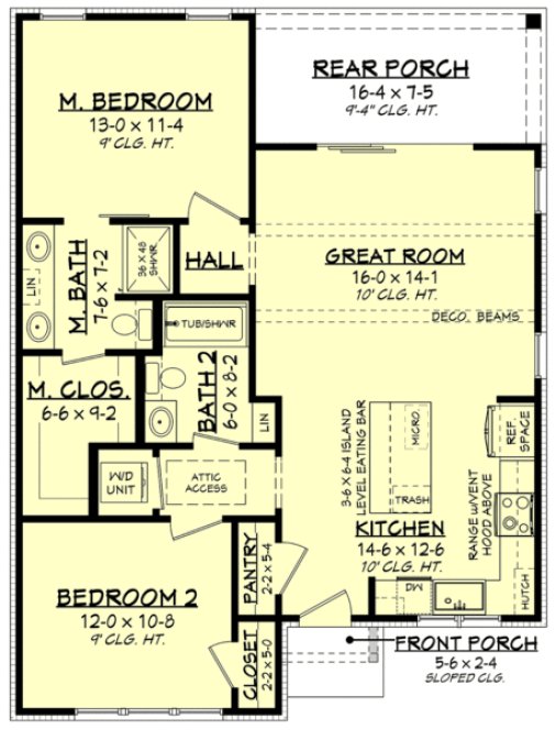 Main Floor Plan for House Plan #300001