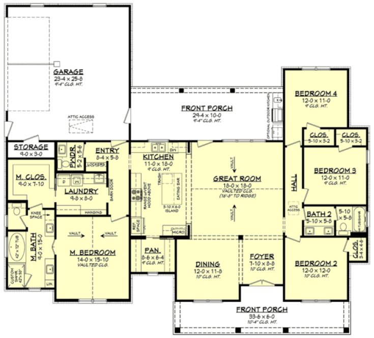 Main Floor Plan for House Plan #304912