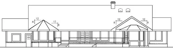 Rear Elevation for House Plan #165233
