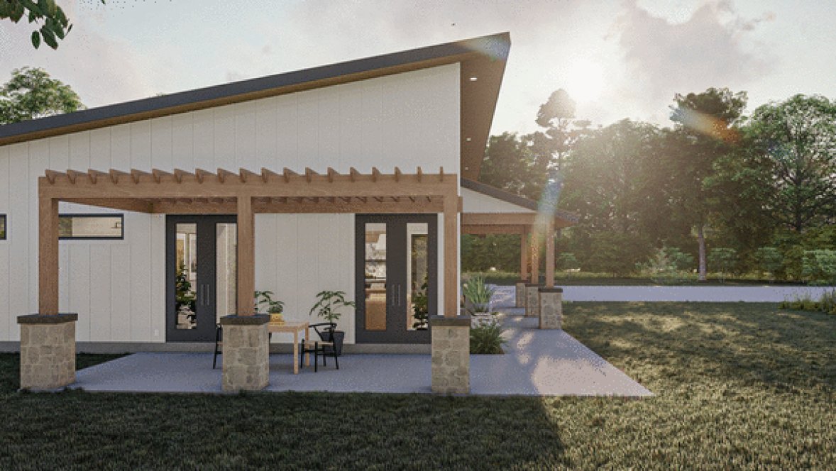 Left Elevation for House Plan #702891