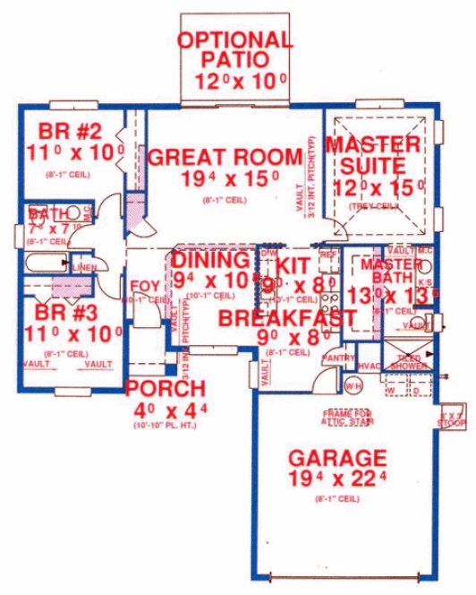 Main Floor Plan for House Plan #860041