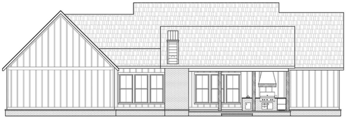 Rear Elevation for House Plan #907732