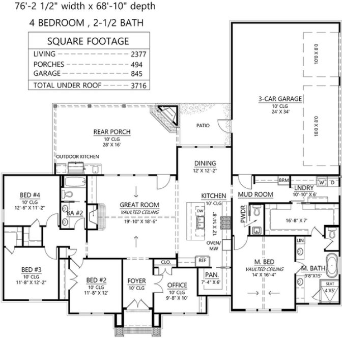 Main Floor Plan for House Plan #907732