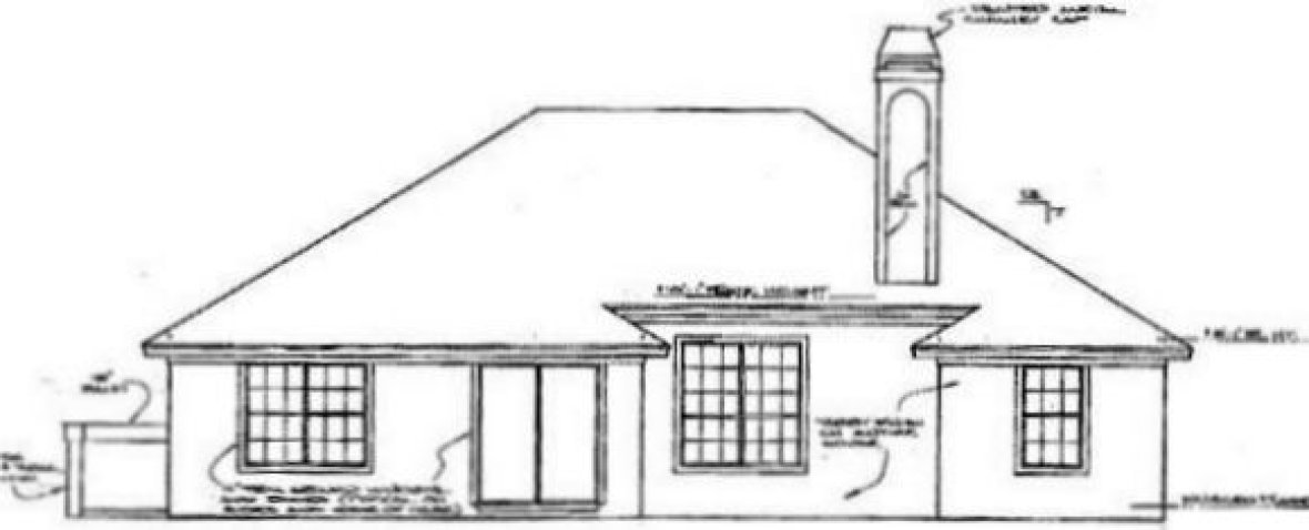 Rear Elevation for House Plan #869051
