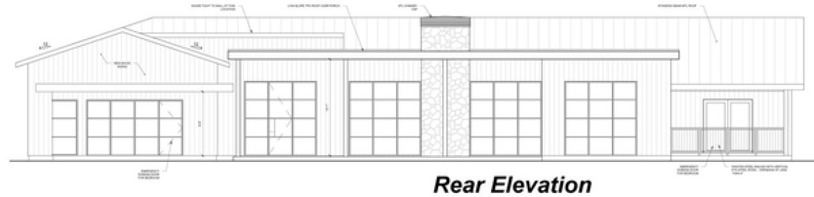 Rear Elevation for House Plan #158833