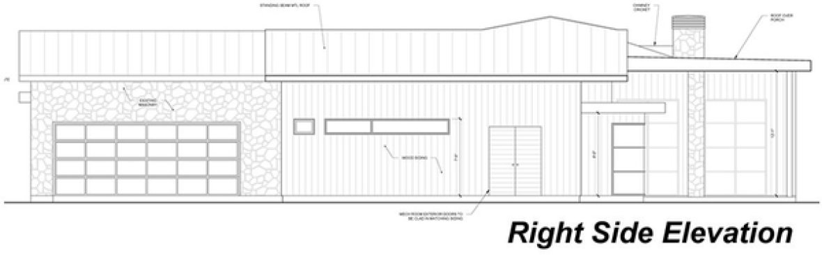 Right Elevation for House Plan #158833