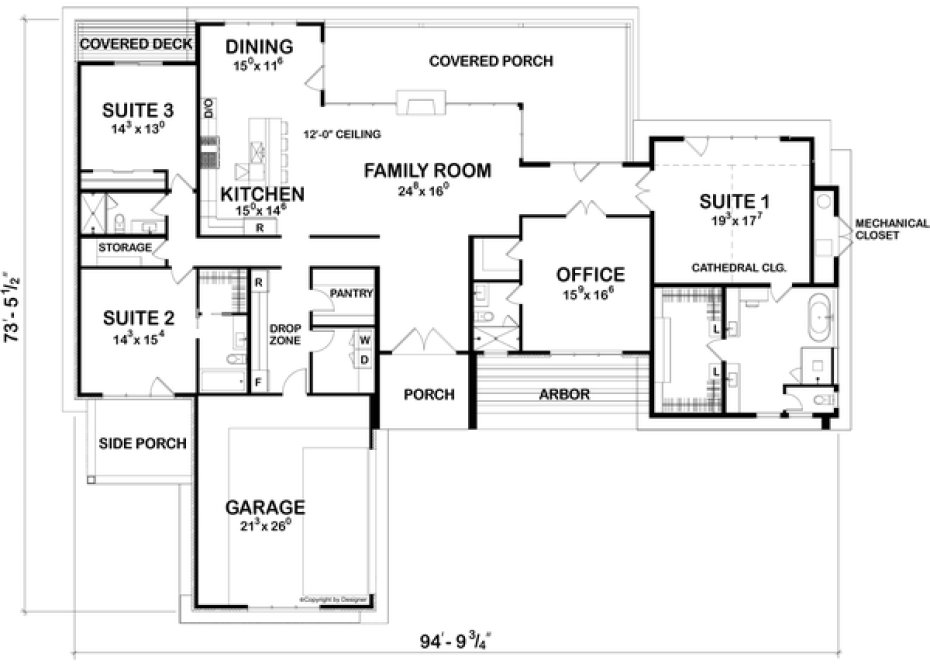 Main Floor Plan for House Plan #158833