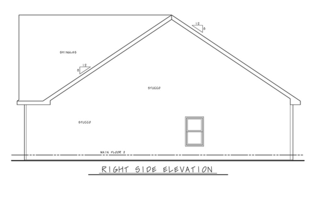 Right Elevation for House Plan #156912