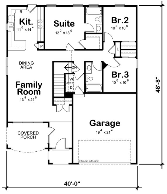Main Floor Plan for House Plan #156912