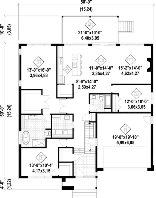 Main Floor Plan for House Plan #173991