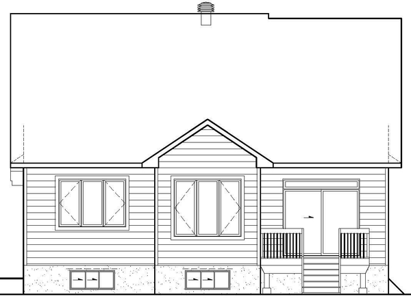 Rear Elevation for House Plan #177631